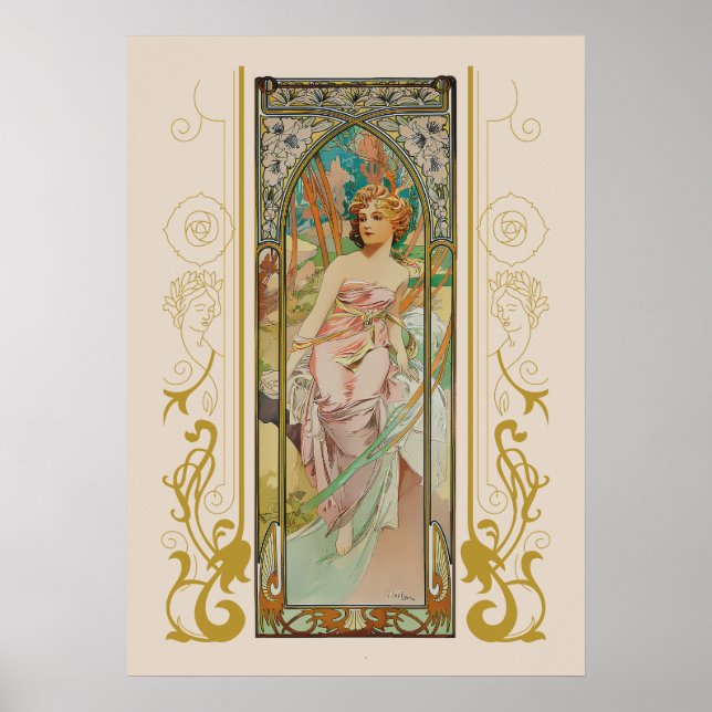 Alphonse Mucha - Morning Awakening Poster (Front)