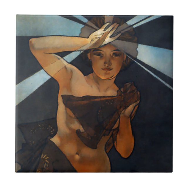 Alphonse Mucha Morning Star Tile (Front)