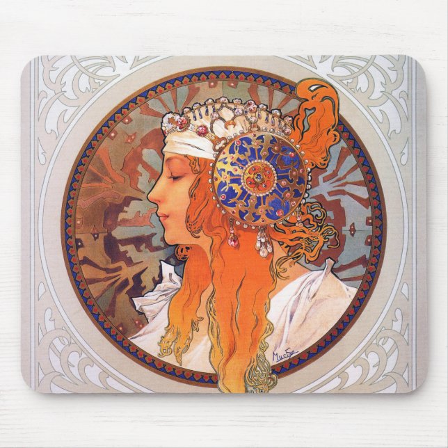 Alphonse Mucha Mouse Pad (Front)