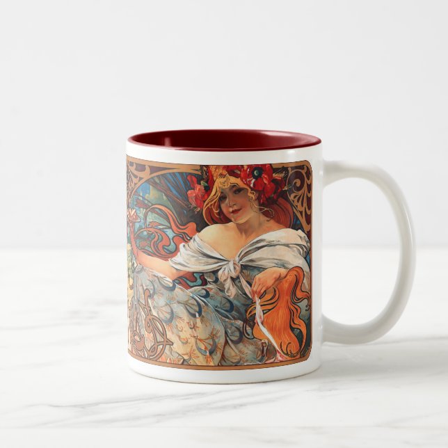 Alphonse Mucha Nouveau Biscuit Lady Coffee Mug (Right)