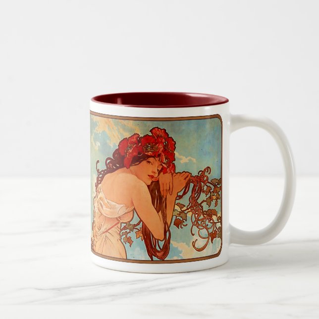 Alphonse Mucha Nouveau Summer Lady Coffee Cup Mug (Right)