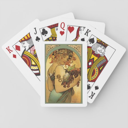 Alphonse Mucha Painting Poker Cards