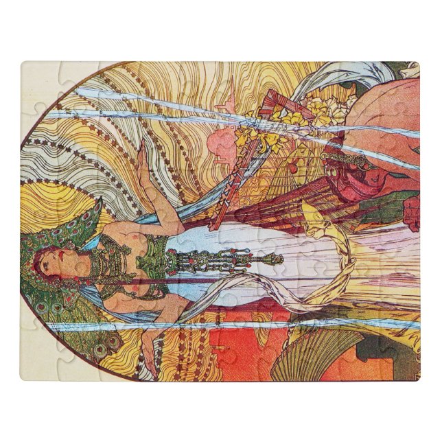 Alphonse Mucha Peacock art Jigsaw Puzzle (Puzzle Horizontal)