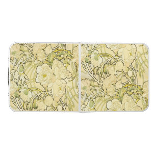 Alphonse Mucha Peonies Art Nouveau Floral Pattern Beer Pong Table