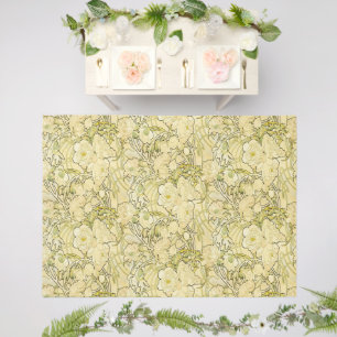 Alphonse Mucha Peonies Art Nouveau Floral Pattern Outdoor Rug