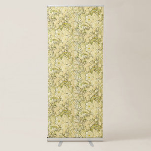 Alphonse Mucha Peonies Art Nouveau Floral Pattern Retractable Banner