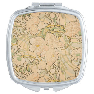 Alphonse Mucha - Peonies Compact Mirror