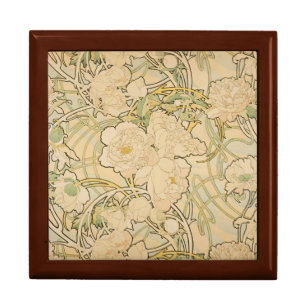 Alphonse Mucha Peonies Peony Roses Fawn 1897 Gift Box