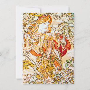 Alphonse Mucha -  Peonies Thank You Card