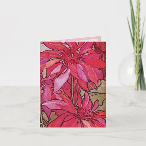 Alphonse Mucha Poinsettias Christmas Note Cards