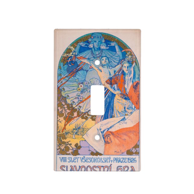 Alphonse Mucha Poster for Sokol Festival (1926) Light Switch Cover (Front)