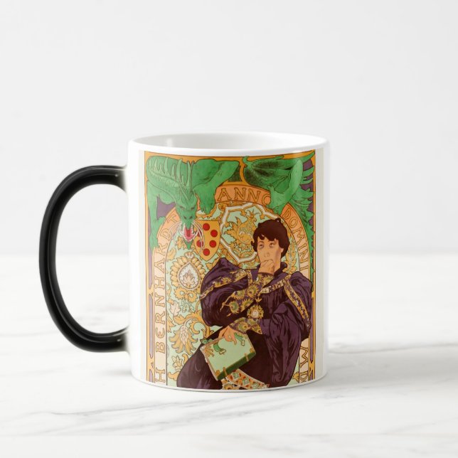 Alphonse Mucha Prince and Dragon Color Morph Mug (Left)