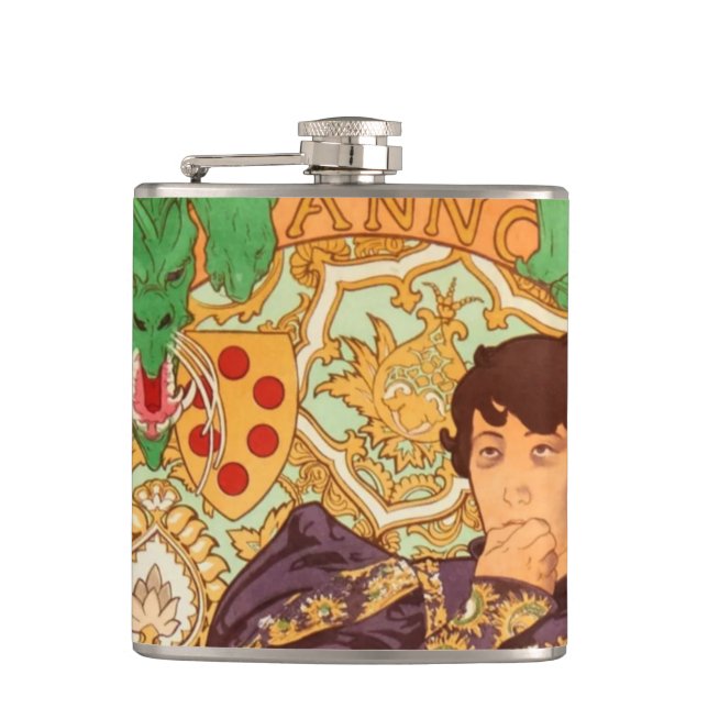 Alphonse Mucha Prince and Dragon Flask (Front)