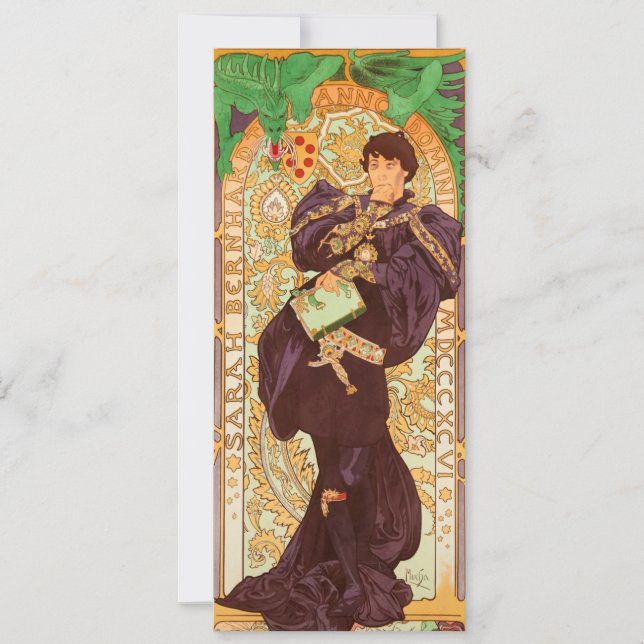 Alphonse Mucha Prince and Dragon Invitation (Front)