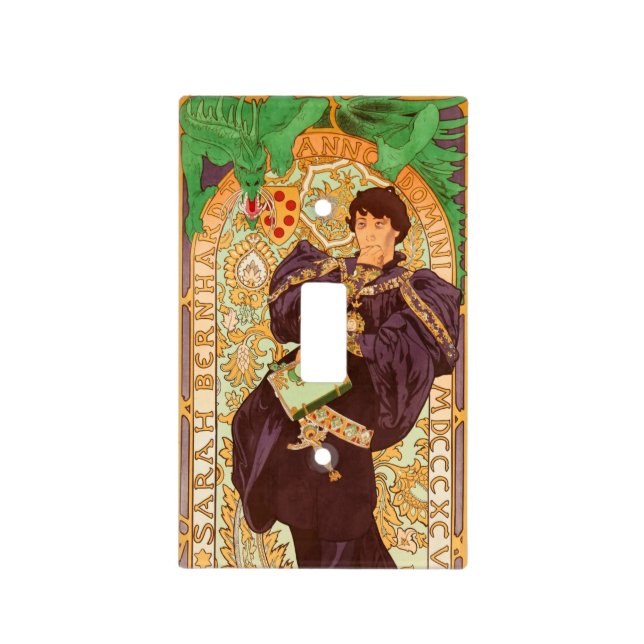 Alphonse Mucha Prince and Dragon Light Switch Cover (Front)