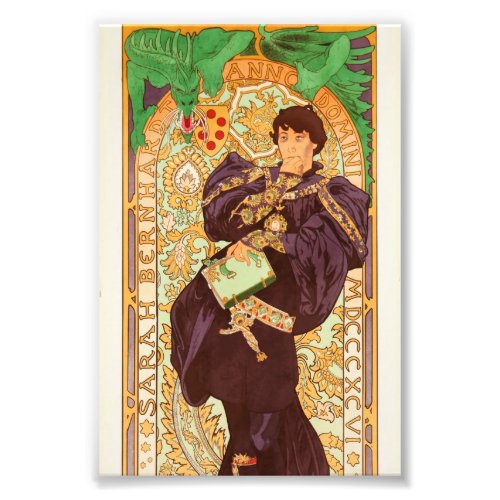 Alphonse Mucha Prince and Dragon Photo Print