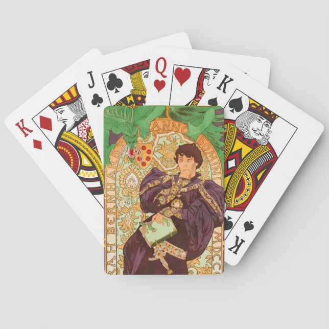 Alphonse Mucha Prince and Dragon Poker Cards (Back)