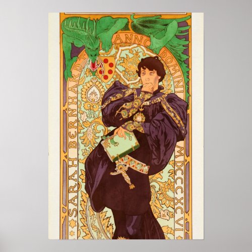 Alphonse Mucha Prince and Dragon Poster