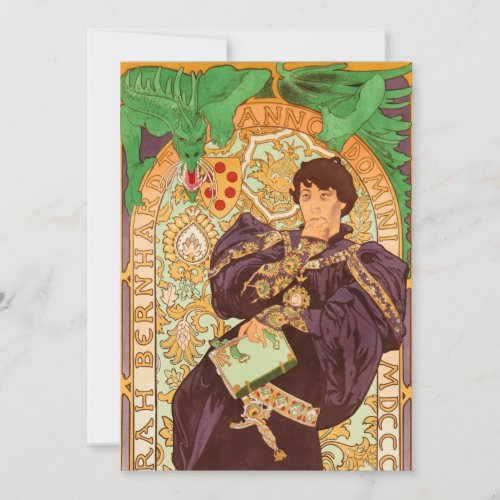 Alphonse Mucha Prince and Dragon Save The Date