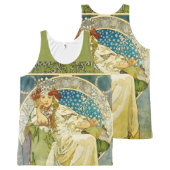 Alphonse Mucha Princess Hyacinth Art Nouveau All-Over-Print Tank Top (Front and Back)