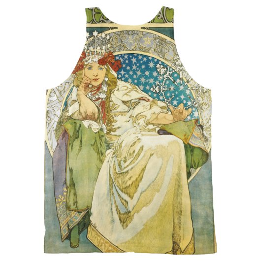 Alphonse Mucha Princess Hyacinth Art Nouveau All-Over-Print Tank Top (Back)