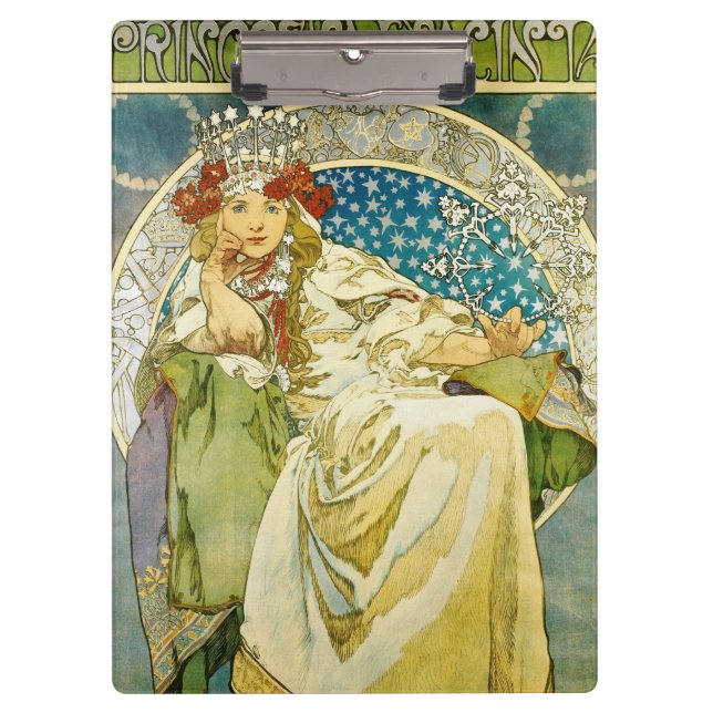 Alphonse Mucha Princess Hyacinth Art Nouveau Clipboard (Front)
