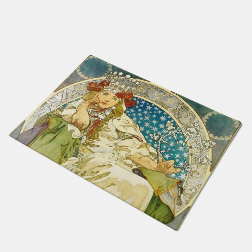 Alphonse Mucha Princess Hyacinth Art Nouveau Doormat Zazzle