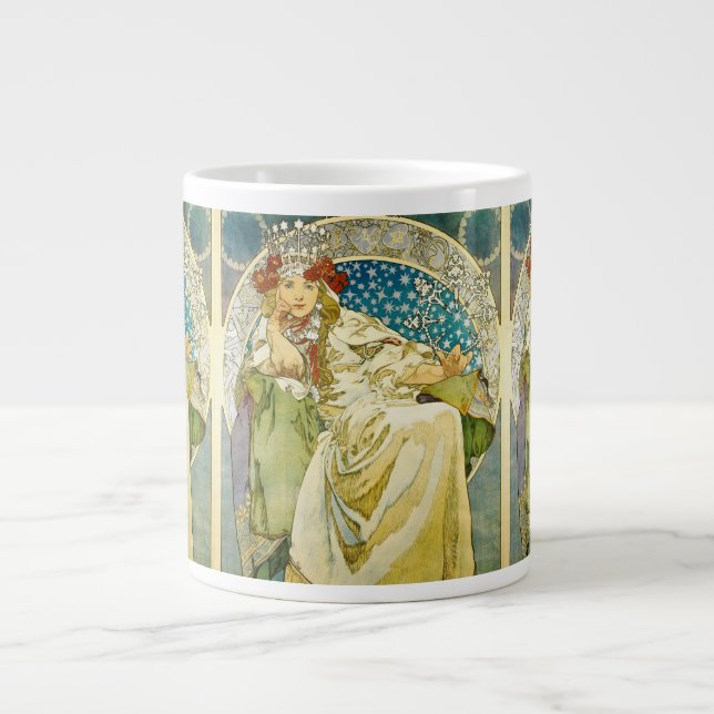 Alphonse Mucha Princess Hyacinth Art Nouveau Giant Coffee Mug (Front)