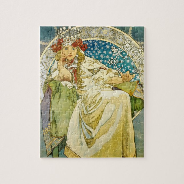 Alphonse Mucha Princess Hyacinth Art Nouveau Jigsaw Puzzle (Vertical)