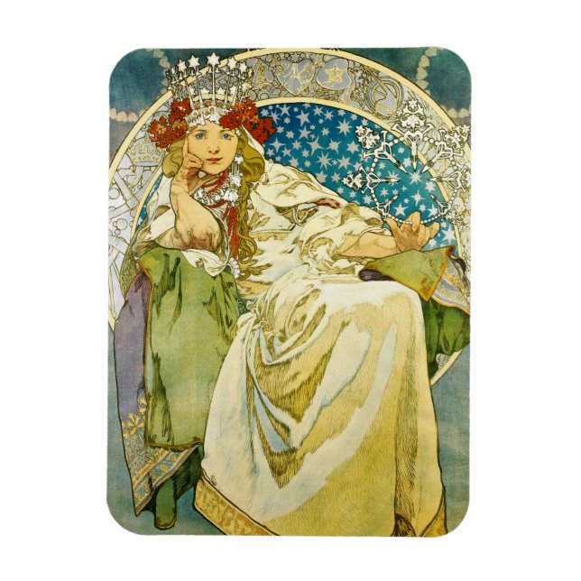 Alphonse Mucha Princess Hyacinth Art Nouveau Magnet (Vertical)