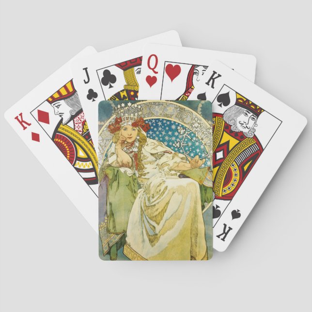 Alphonse Mucha Princess Hyacinth Art Nouveau Poker Cards (Back)