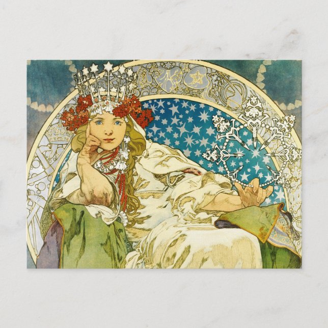 Alphonse Mucha Princess Hyacinth Art Nouveau Postcard (Front)