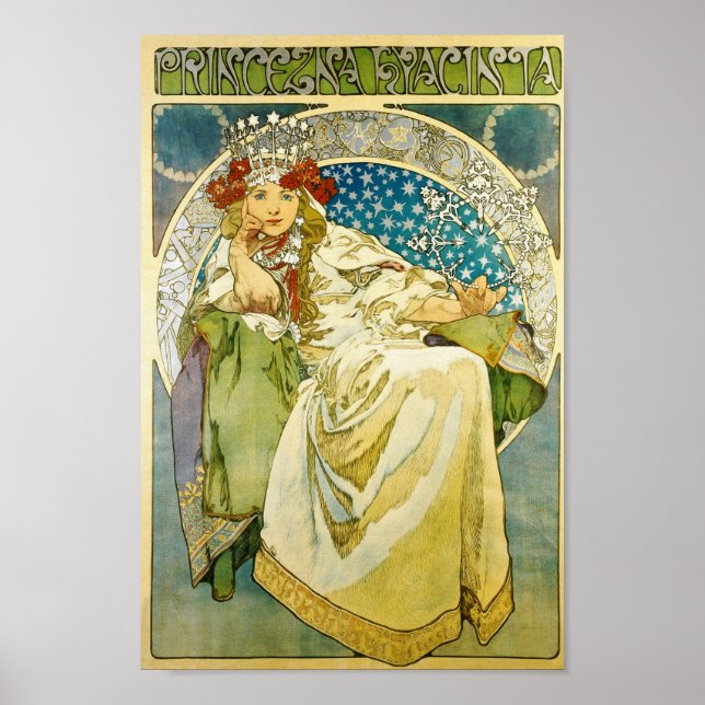 Alphonse Mucha Princess Hyacinth Art Nouveau Poster (Front)