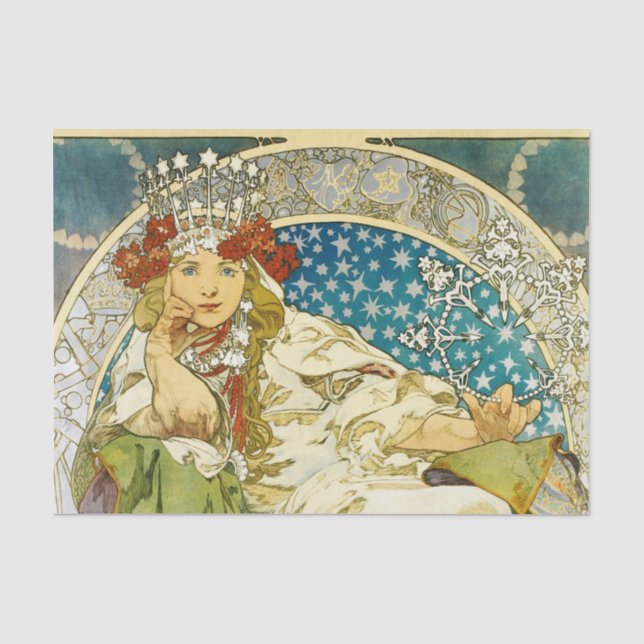 Alphonse Mucha Princess Hyacinth Art Nouveau Tissue Paper (Front)