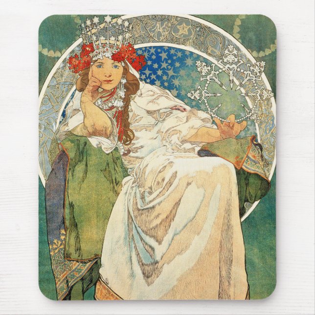Alphonse Mucha Princess Hyacinth Mouse Pad (Front)