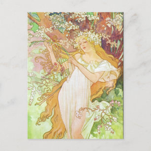 Alphonse Mucha Printemps/Spring, 1896 Postcard