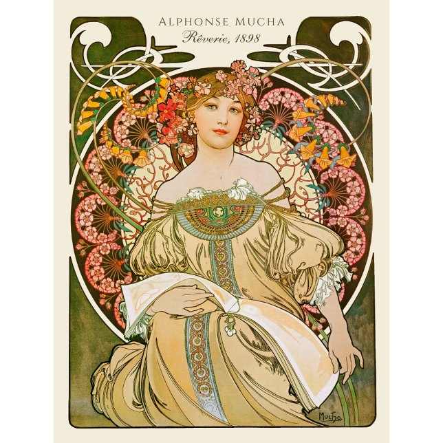 Alphonse Mucha Rêverie Daydream CC0879 Art Nouveau Poster (Creator Uploaded)