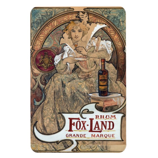 Alphonse Mucha Rum Magnet (Vertical)