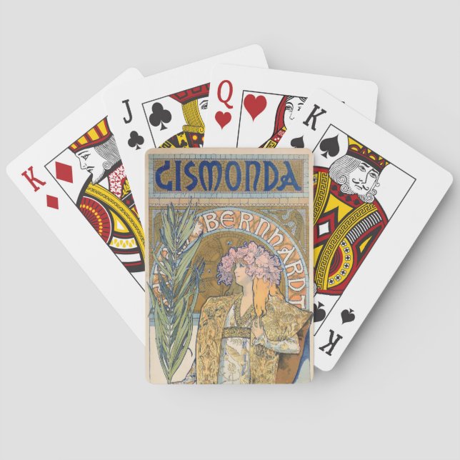 Alphonse Mucha - Sarah Bernhard Painting Poker Cards (Back)