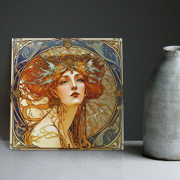 Alphonse Mucha Sarah Bernhardt Art Nouveau Ceramic Ceramic Tile