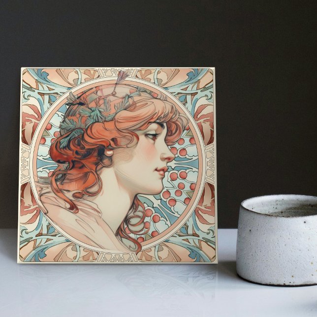 Alphonse Mucha Sarah Bernhardt Art Nouveau Ceramic Ceramic Tile (Creator Uploaded)