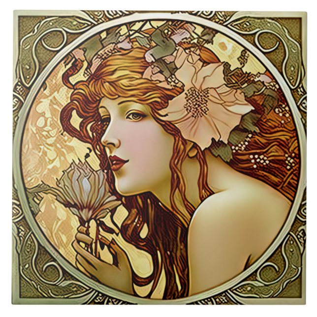 Alphonse Mucha Sarah Bernhardt Art Nouveau Ceramic Ceramic