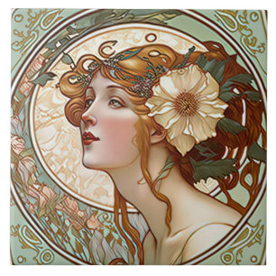 Alphonse Mucha Sarah Bernhardt Art Nouveau Ceramic Tile