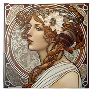 Alphonse Mucha Sarah Bernhardt Art Nouveau Ceramic Tile