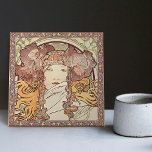 Alphonse Mucha Sarah Bernhardt Art Nouveau Vintage Ceramic Tile<br><div class="desc">This ceramic tile features an artwork of Sarah Bernhardt by the iconic Art Nouveau era of the renowned Czech artist Alphonse Mucha. Mucha is widely recognized as one of the leading Art Nouveau designers and is known for his collaborations with the legendary actress Sarah Bernhardt. The tile showcases a beautiful...</div>