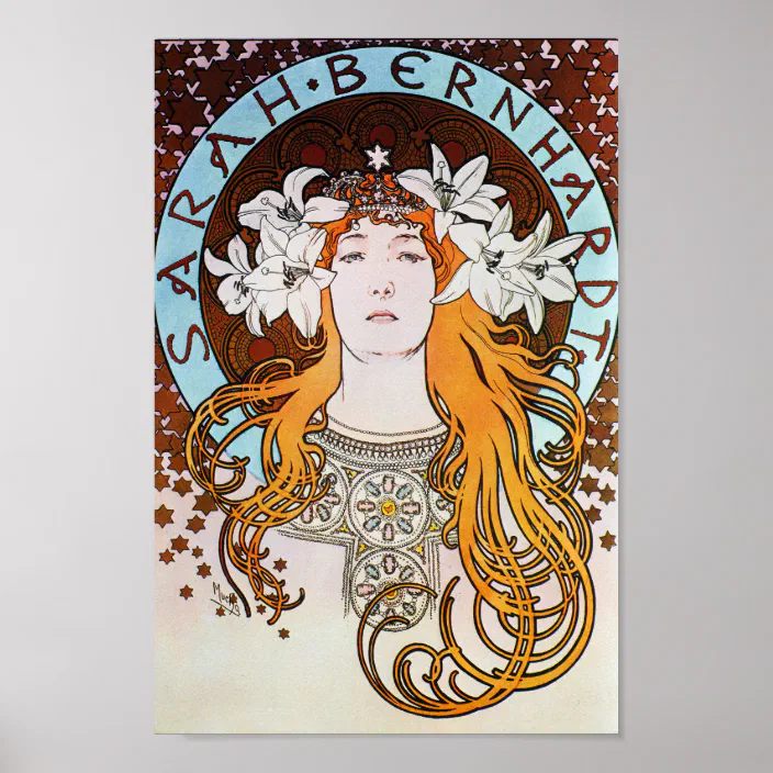 Alphonse Mucha Sarah Bernhardt Vintage Art Nouveau Poster Zazzle Com