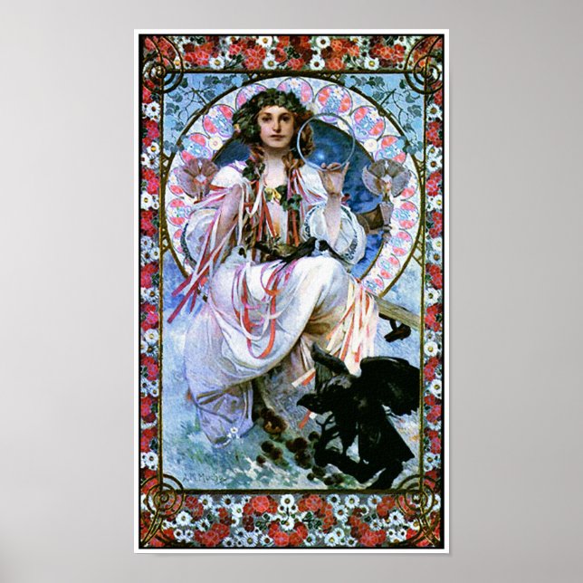 Alphonse Mucha - Slavia - Art Nouveau - Secession Poster (Front)