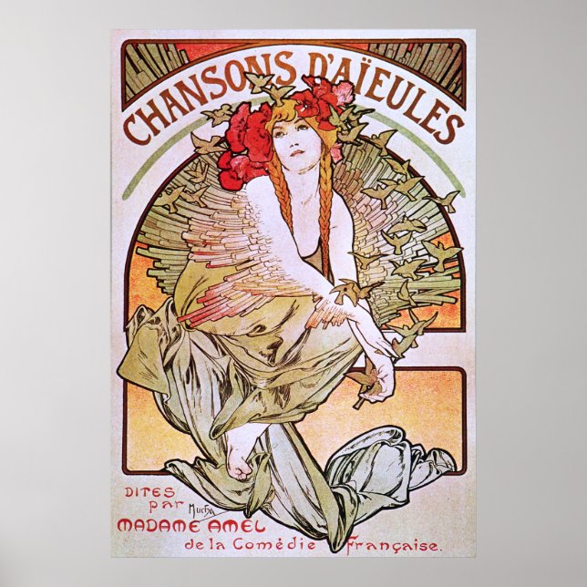 Alphonse Mucha. Songs D'Aieules, c.1898 Poster (Front)