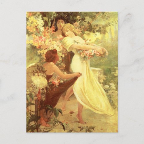 Alphonse Mucha Spirit of Spring Postcard