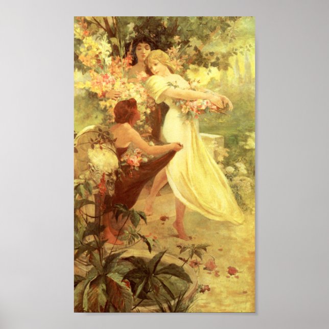 Alphonse Mucha Spirit of Spring Poster (Front)